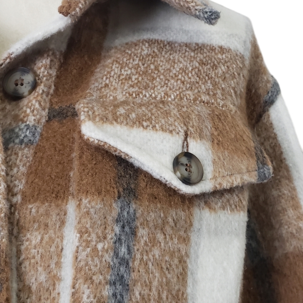 COPY - Avec Les Filles Plaid Button Front Shacket - Picture 7 of 11